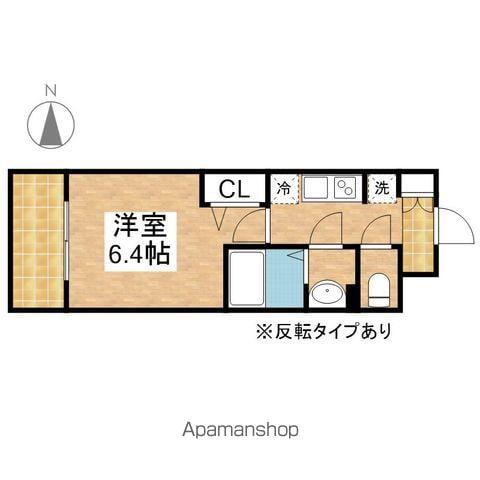 メイクス鶴舞Ⅱ(1K/3階)の間取り写真