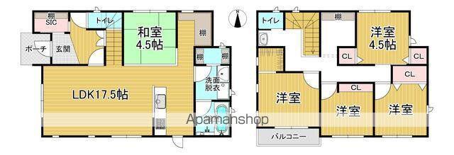 筑肥線 筑前前原駅 徒歩7分 2階建 築7年(4SLDK)の間取り写真