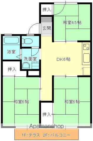 コーポ秋月(3DK/2階)の間取り写真