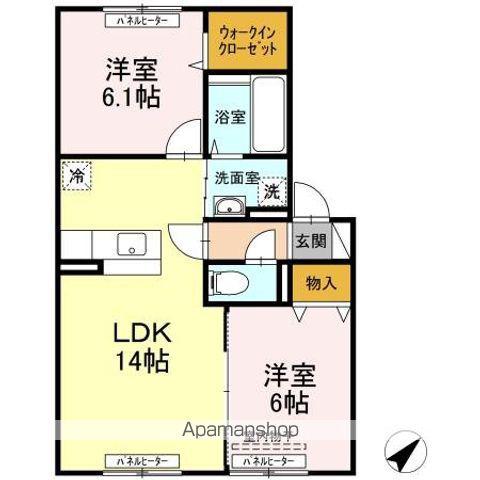 ルナメゾンⅡ(2LDK/2階)の間取り写真