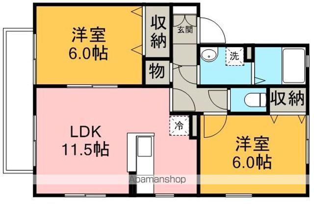 メイプルタウン川越的場A棟(2LDK/2階)の間取り写真