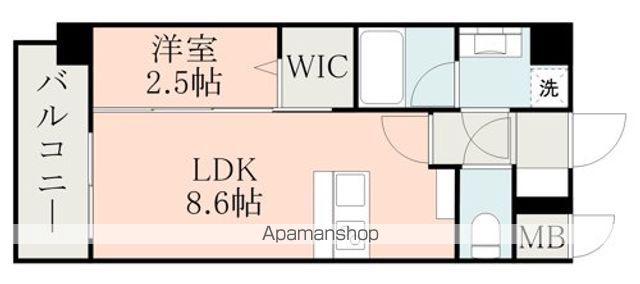 ラ・シック熊本駅南(1LDK/3階)の間取り写真