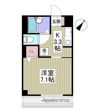 メゾンK2(1K/1階)の間取り写真