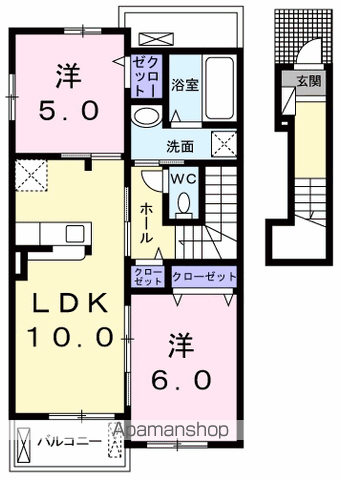 メゾン・ド・クレモンティーヌⅡ(2LDK/2階)の間取り写真