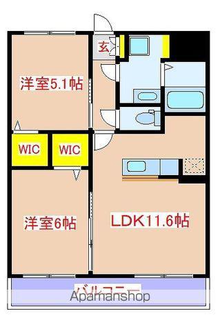 クリアフォレスト12番館(2LDK/3階)の間取り写真