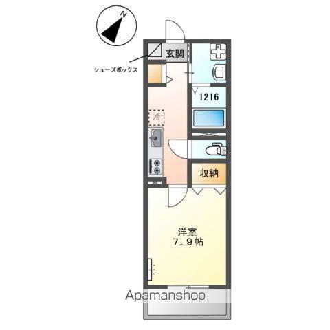 戸田市笹目3丁目アパート(1K/2階)の間取り写真