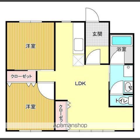 ライフシティ清水(2LDK/4階)の間取り写真