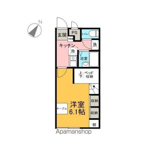 ポラール(1K/1階)の間取り写真