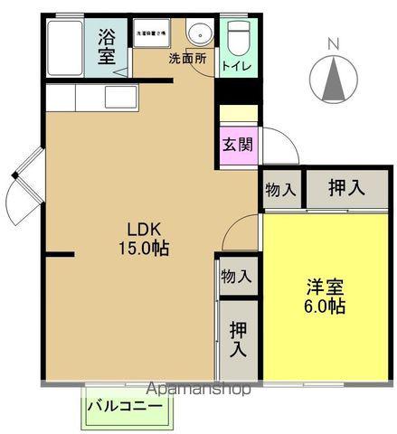 タウンシップ(1LDK/2階)の間取り写真