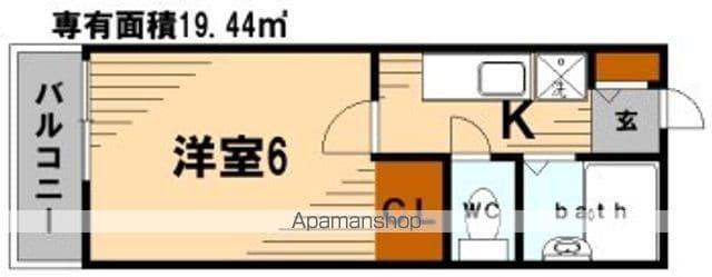 アリコベール(1K/1階)の間取り写真