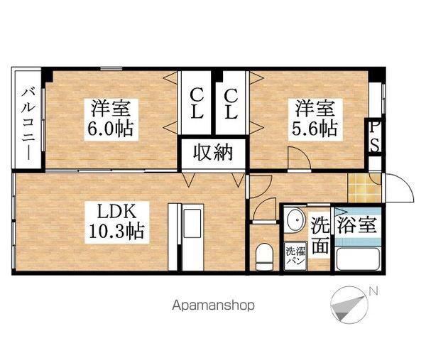 コーポラス2さわき(2LDK/1階)の間取り写真
