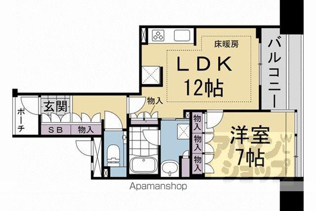 プレティナージュ御池東洞院(1LDK/5階)の間取り写真