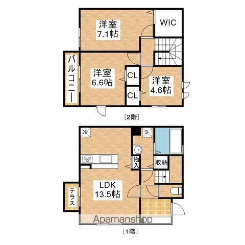 名古屋市名城線 総合リハビリセンター駅 徒歩11分 2階建 築1年(3LDK)の間取り写真