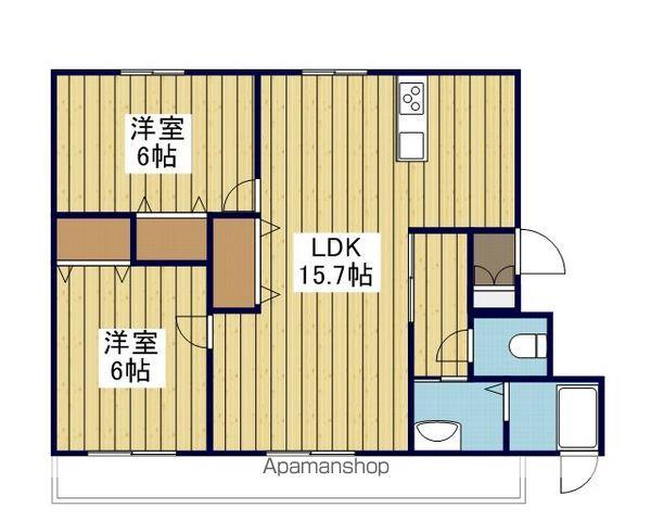 ブライムブルーム(2LDK/2階)の間取り写真