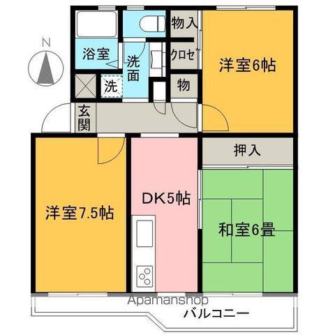 東急ドエル入間ビレッジ4号棟(3K/4階)の間取り写真