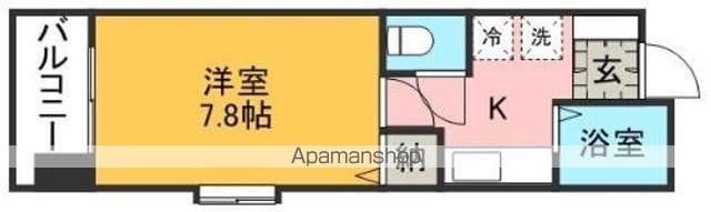 エムケービル(1K/4階)の間取り写真