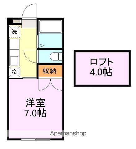 プリンスコート桜ヶ丘(1K/1階)の間取り写真