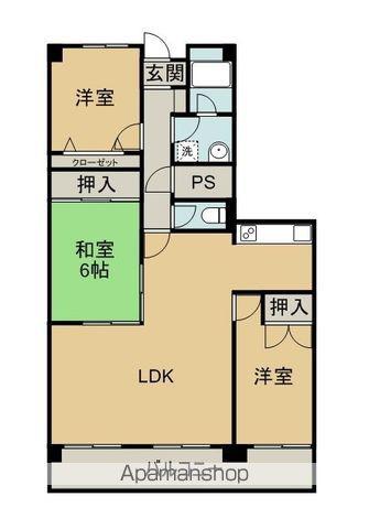 ベルトピア新居浜(3LDK/8階)の間取り写真
