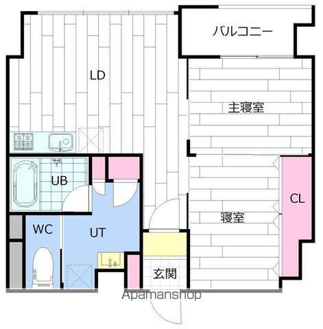 プレミアムガーデン北円山(2LDK/7階)の間取り写真