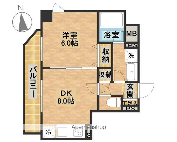 ティーリーフ横浜モデルノ(1DK/2階)の間取り写真