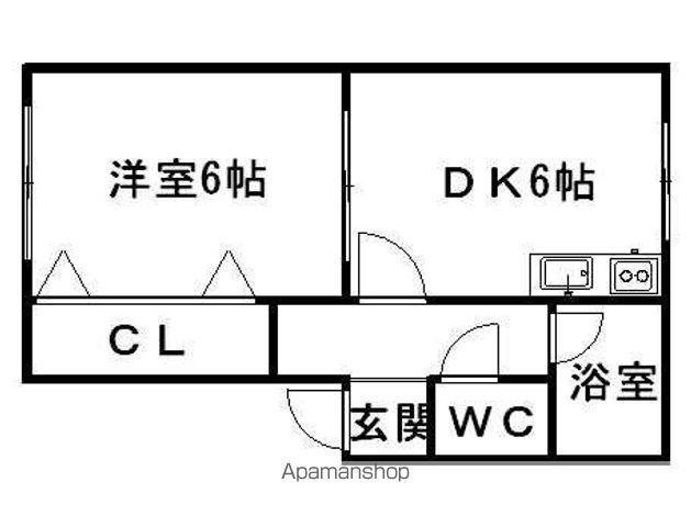 クレセント(1DK/1階)の間取り写真