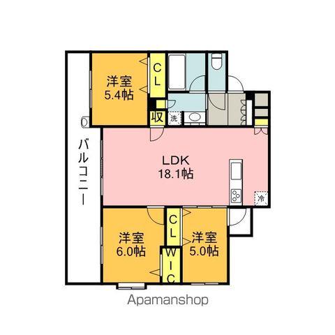 エンクレスト南福岡 奏の杜(3LDK/3階)の間取り写真