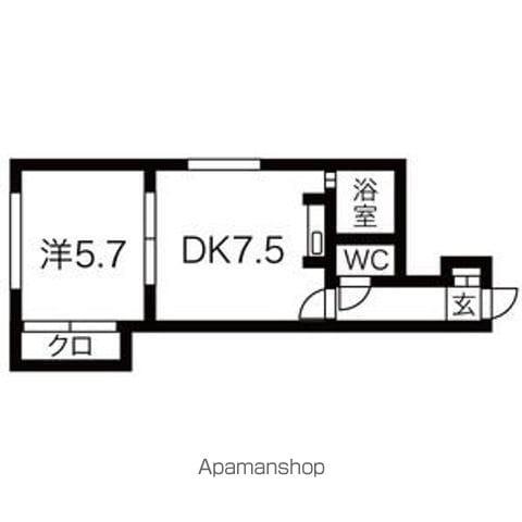 セレーナ南郷(1DK/1階)の間取り写真