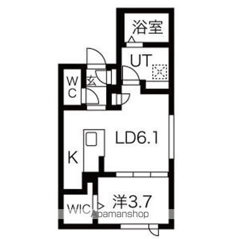 アルファスクエアドミニオン北18条(1LDK/3階)の間取り写真