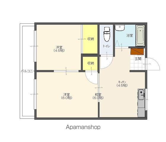 コーポシライ(2K/2階)の間取り写真