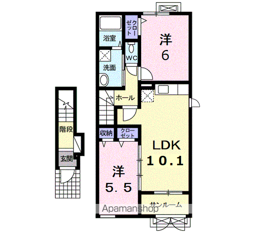 アスページ(2LDK/2階)の間取り写真