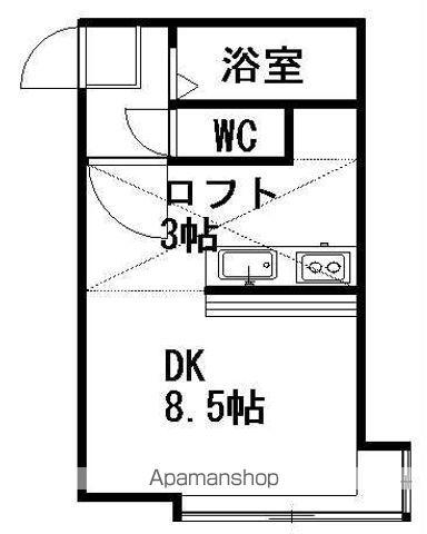 メゾン石狩A棟(ワンルーム/2階)の間取り写真