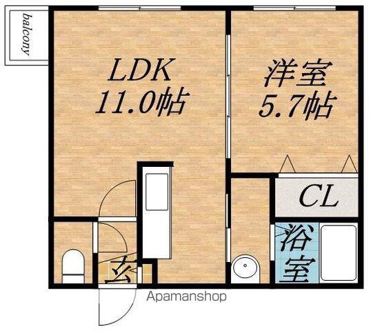 ジュビリー(1LDK/2階)の間取り写真
