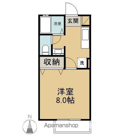 ジュネス吉田(1K/2階)の間取り写真