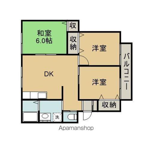 エスポワール飯野 A棟(3DK/1階)の間取り写真