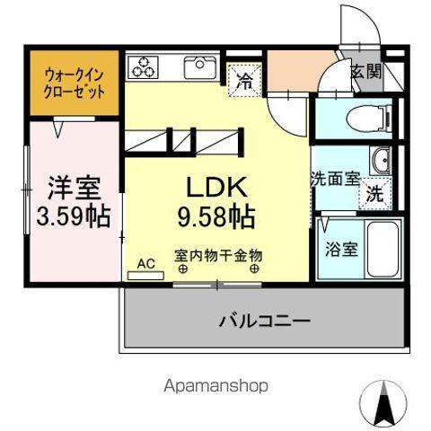 パークハイム上津(1LDK/2階)の間取り写真