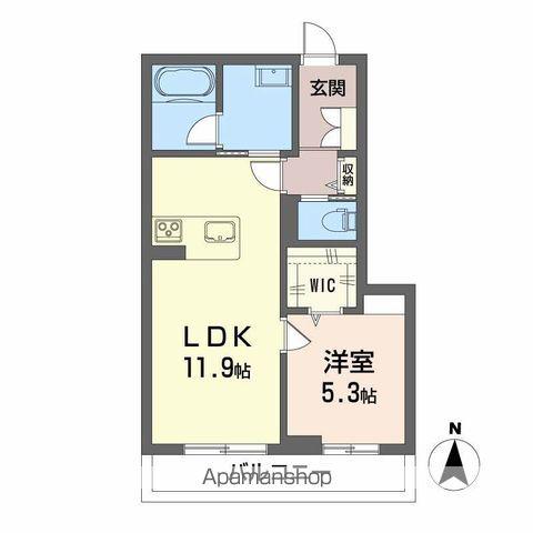 シャーメゾン セルディーナ(1LDK/1階)の間取り写真