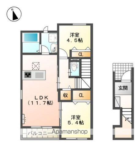 CEDAR RB(2LDK/2階)の間取り写真