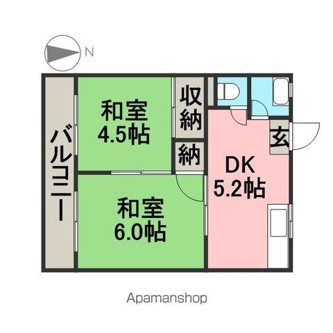 コーポ森(2DK/3階)の間取り写真