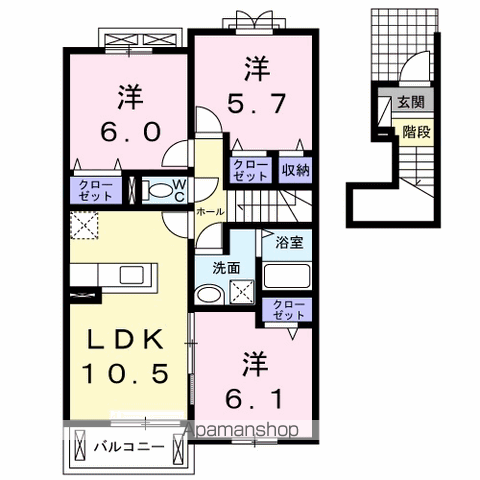 パークアクシス オストB(3LDK/2階)の間取り写真