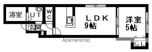 CCR八軒(1DK/3階)の間取り写真