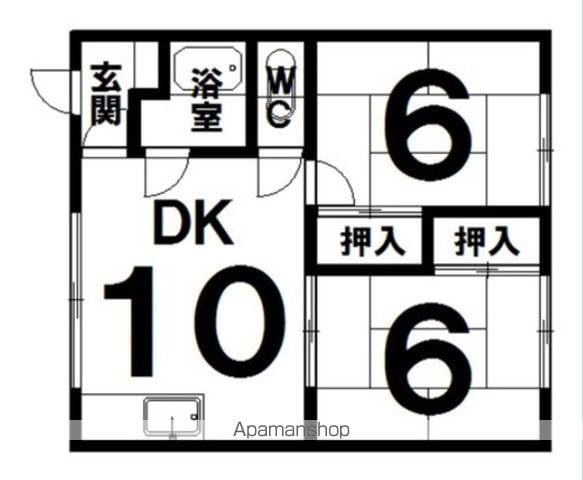 柏林台コーポA(2DK/1階)の間取り写真