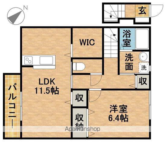 グラングレースⅡ(1LDK/2階)の間取り写真
