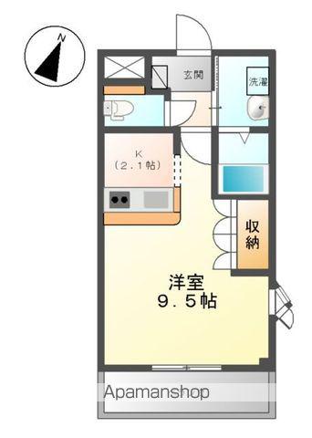 ルミナスハイムⅡ(1K/2階)の間取り写真