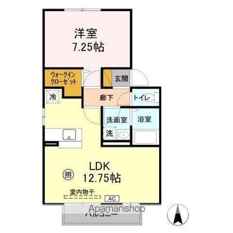 ルモンド長淵(1LDK/2階)の間取り写真