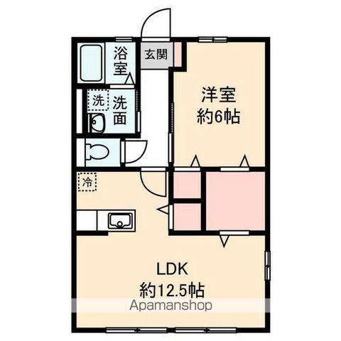 グリーンシード A棟(1LDK/1階)の間取り写真