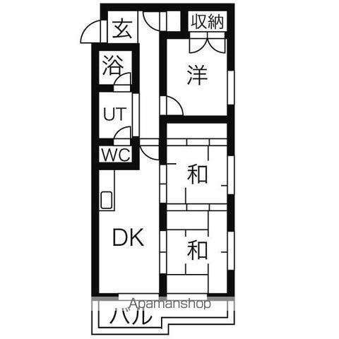 CASAオクムラ(2LDK/5階)の間取り写真