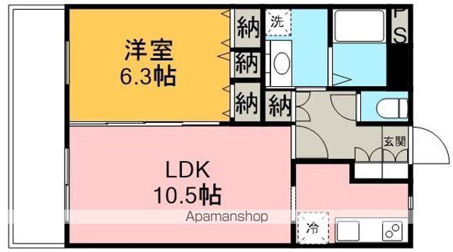 グランドゥール(1LDK/3階)の間取り写真