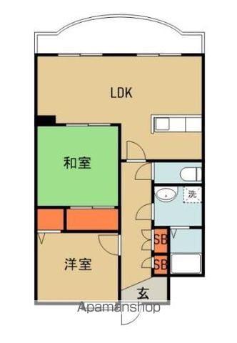 フィールドゴッド21(2LDK/3階)の間取り写真