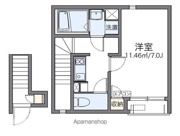 レオネクストグランディールS(1K/2階)の間取り写真