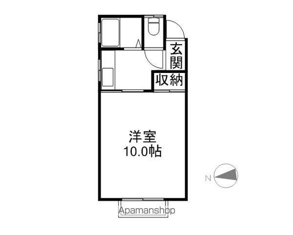 コーポマキⅡ(1K/2階)の間取り写真